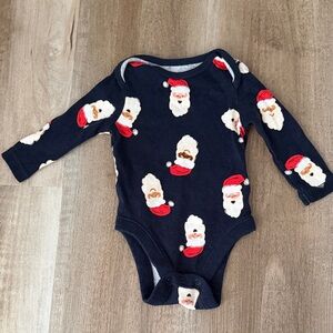 Old Navy Festive Santa Navy Bodysuit